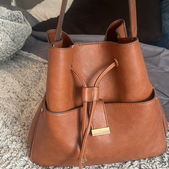 The Limited Handbags - Brown Leather Shoulder bag from Limited drawstrings closure with snap